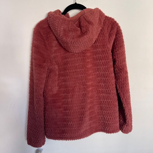 Reebok Girls Faux Fur Jacket Terra Cotta Full Zip Front SZ Large 14/16 NWT A5 - Picture 4 of 8